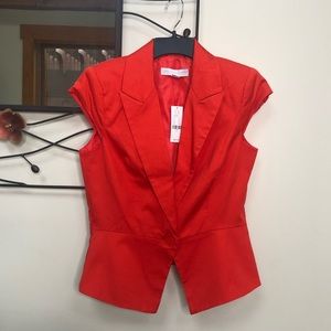 NWT New York & Company Orange Vest Blazer 6